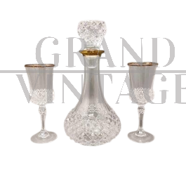 Decanter In Cristallo Con Bicchieri Italia Anni Grand Vintage