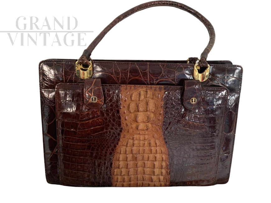 Borsa vintage in coccodrillo                            