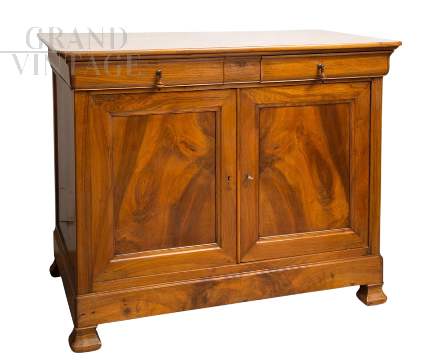 Credenza antica cappuccina Luigi Filippo francese in massello di noce                            