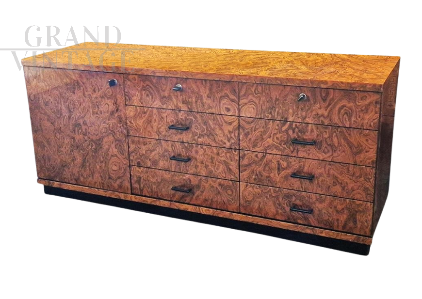 Credenza buffet Art Déco in radica di thuja                            