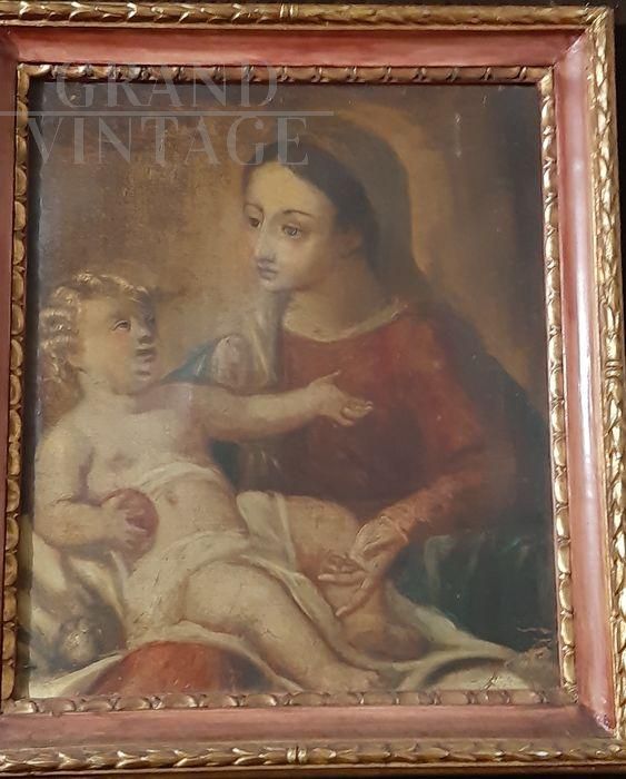 Dipinto Madonna con Bambino della prima metà dell'800, arte Veneta