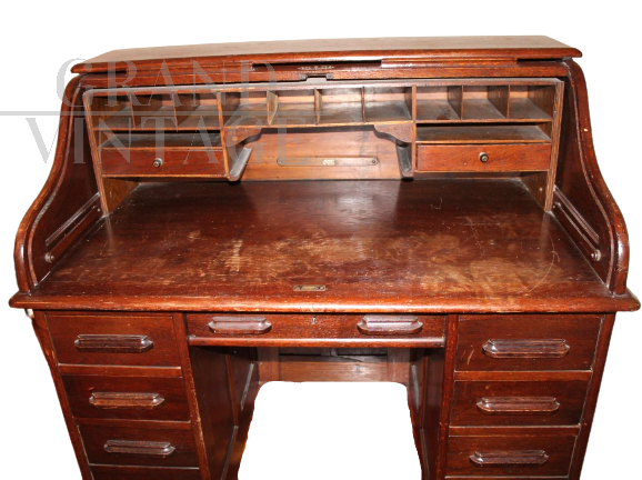 Scrittoio vintage con chiusura a serrandina - roll top desk