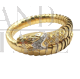 Vintage yellow gold snake bracelet with diamonds