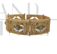 Vintage yellow gold bracelet with precious gemstones flowers