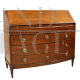 Antique Louis XVI bureau chest of drawers in walnut, Italy 18th century