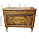 Antique Louis XVI style chest of drawers with inlays of architectures and characters