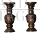 Pair of large Japanese bronze vases, MeiJi period - late 19th century  