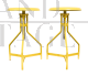 Pair of industrial stools in yellow metal, Italian design from the 70s                     
                            