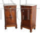 Pair of Tuscan Louis Philippe bedside tables with marble top, 1870