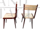 Pair of Carlo Ratti style chairs in wood and ivory skai, 1960s        