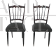 Pair of Chiavarine chairs from the 1960s with gray skai seat