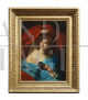 Antique Venetian painting depicting a noblewoman with a mask