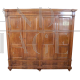 Large antique 4-door walnut wardrobe from the 19th century