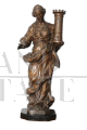 Large antique bronze sculpture depicting Saint Barbara, 19th century