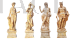 Group of 4 statues depicting the Four Seasons in travertine marble