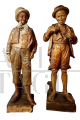 The rich kid and the poor kid - terracotta sculptures by Friederich Goldscheider