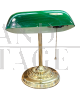 Classic ministerial Churchill lamp in brass and green glass