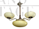 1940s art deco chandelier in brass