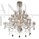 Maria Teresa model chandelier with crystal drops and 38 lights    