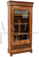 Antique Louis Philippe capuchin walnut display cabinet bookcase from the 19th century