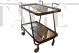 Vintage 1950s wooden trolley with glass tops