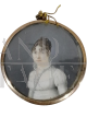 Portrait of a woman, miniature on ivory, 1800s 