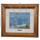 Painting with a seascape by Amedeo Merello, oil on canvas from the 1960s          