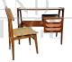 Vittorio Dassi style desk and chair set in mahogany and teak