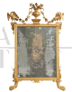 Antique Louis XVI mirror from the 18th century in gilded and carved wood