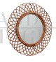 Round mirror in woven rattan, Italian mid-century design from the 1960s