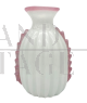 White and pink Murano glass vase attributed to Barovier, Italy 1940s