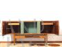 Credenza sideboard vintage con piano in vetro verde salvia