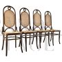 Set di 4 sedie Thonet 207 Long John in noce curvato, anni '70