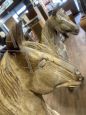 Coppia di sculture cinesi del '700 con cavalli in legno