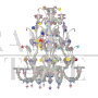 Lampadario in vetro di Murano in stie Rezzonico con fiorellini multicolore                            