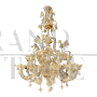 Lampadario Rezzonico in vetro di Murano con foglia d'oro                            