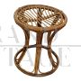 Sgabello rotondo in bamboo e rattan