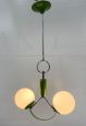 Lampadario pendente verde attr. Stilnovo                            