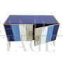 Credenza in vetro di Murano a 4 ante nei toni del blu