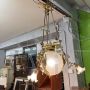 Grande lampadario liberty di fine '800 con cigni dorati