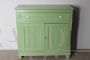 Credenza toscana rustica dell'800 in pittura verde salvia                            