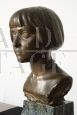 Durarri - Scultura antica in bronzo con busto di donna, Francia XX secolo