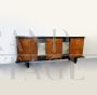 Credenza Art Déco anni '30 in palissandro e olmo con vetri serigrafati                            