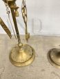 Set di 5 lucerne antiche in bronzo dorato