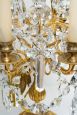 Coppia di lampade girandole candelabri antichi Napoleone III in bronzo dorato