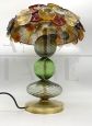 Lampada da tavolo design in vetro di Murano multicolore lavorato a mano