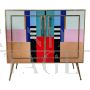 Credenza stile vintage in vetro di Murano multicolore                            