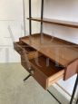 Libreria in stile scandinavo con scrittoio, anni '60