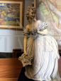 Scultura di dama anni '40 in terracotta patinata firmata Tomuti