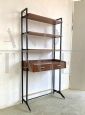 Libreria in stile scandinavo con scrittoio, anni '60                            